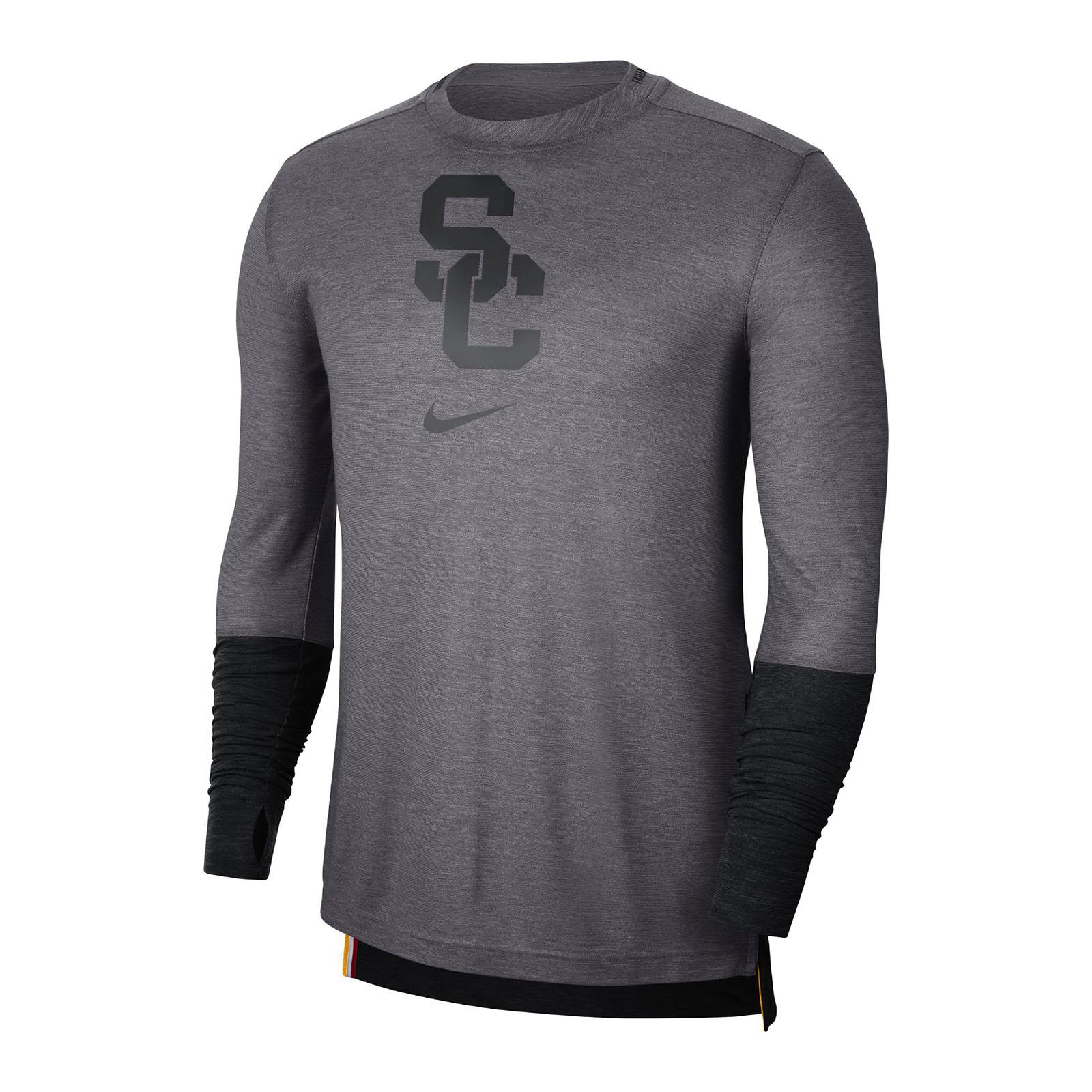 TROJANS Dri-FIT ロングスリーブTシャツ XL USC Trojans Men's Nike Charcoal SC Interlock Player Breathe Long